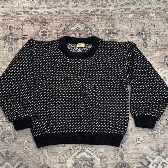L.L. Bean Other - Vintage ll bean Men's dark gray and White Sweater made in Norway wool blend